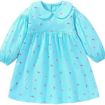 20% OFF Herimmy Girls Dresses Long Sleeve Cotton Round Neck Casual Tunic Dress 2-7T