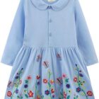 20% OFF Jobakids Toddler Girl Dresses Sky Blue Foral Print for 2-7T