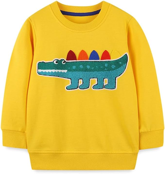 20% OFF Little Bitty Toddler Boy Sweatshirt Cotton Crewneck Pullover Long Sleeve Sweater Shirt for Kids 2-8 Years