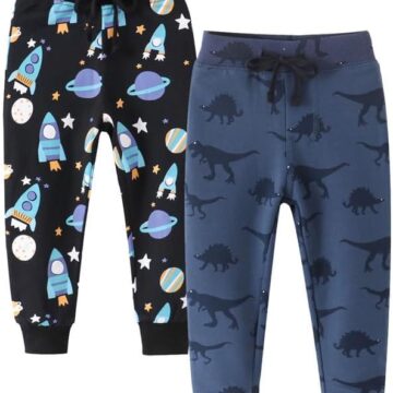 Save 20% Jobakids Boys Cotton Pants Drawstring Elastic Sweatpants Rocket print 2-8 Years