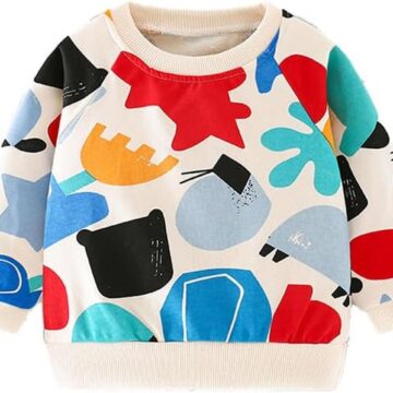 20% OFF obakids Boy Sweatshirt Pullover Cotton Fall Winter Top White Lead print 2-7T