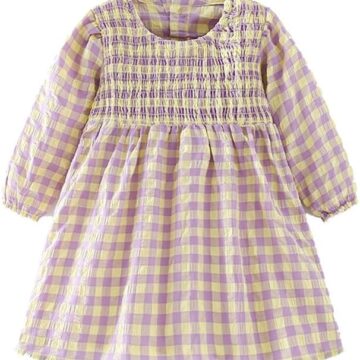 20% OFF Herimmy Girls Dresses Long Sleeve Cotton Round Neck Casual Tunic Dress 2-7T