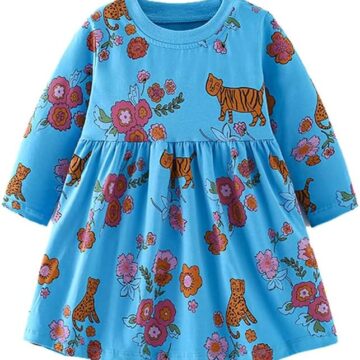 Save 20% Jobakids Toddler Girl Dresses Cotton Long Sleeve Tunic Dress 2-7T