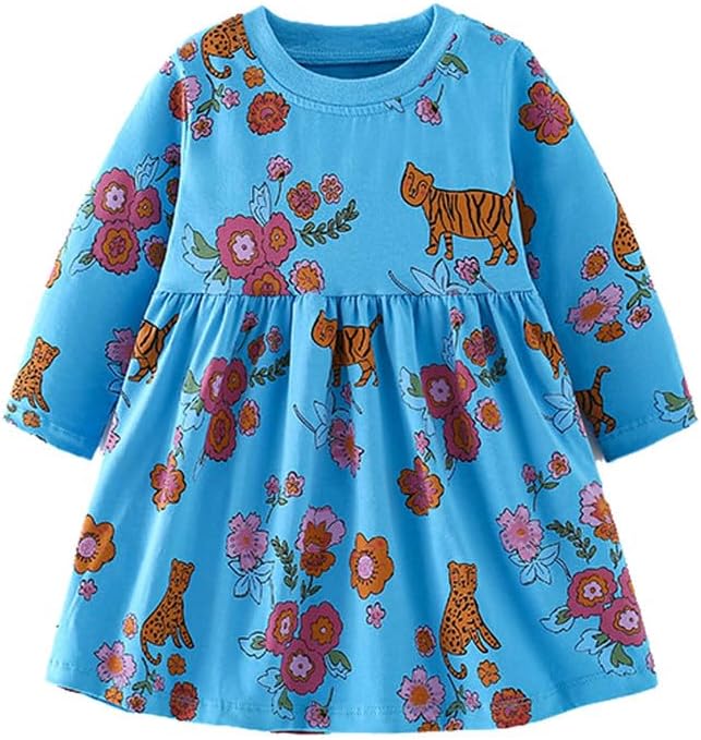 Save 20% Jobakids Toddler Girl Dresses Cotton Long Sleeve Tunic Dress 2-7T